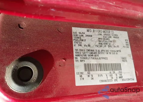 2004 Ford Expedition Eddie Bauer z USA, uszkodzony, nr VIN 1FMRU17WX4LB79952